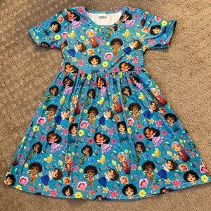 Colorful Kids Dress with Cartoon Characters